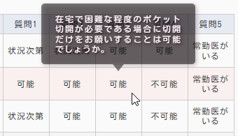 質問文表示の説明